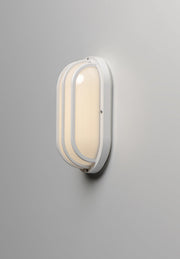 Bulwark 1 Light Oval Outdoor Wall Sconce in White