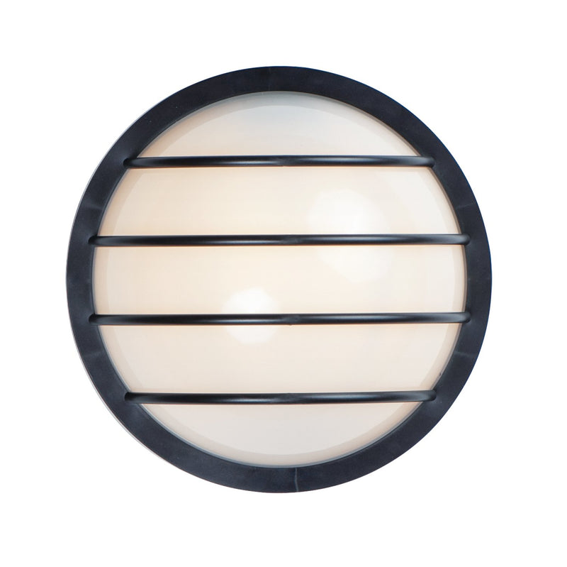 Bulwark 1 Light Round Outdoor Wall Sconce in Black