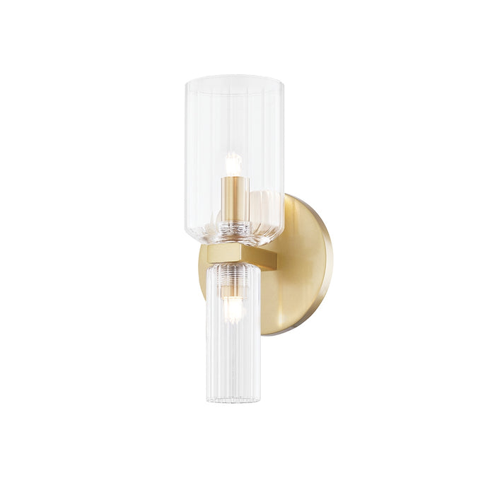 Tabitha 1 Light Bath Bracket in Aged Brass