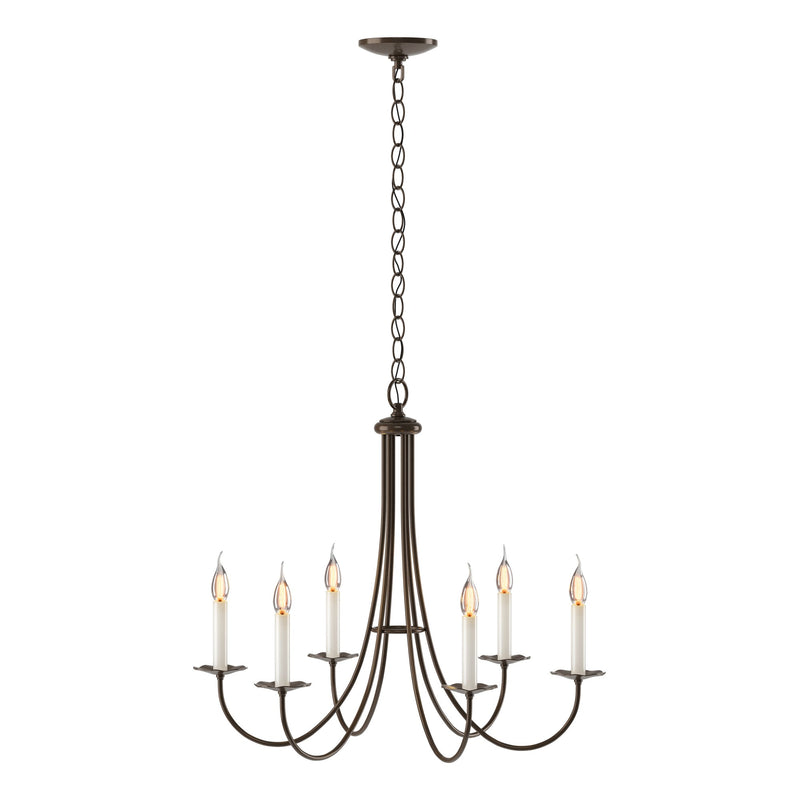 Simple Sweep 6-Light 26" Chandelier in Bronze