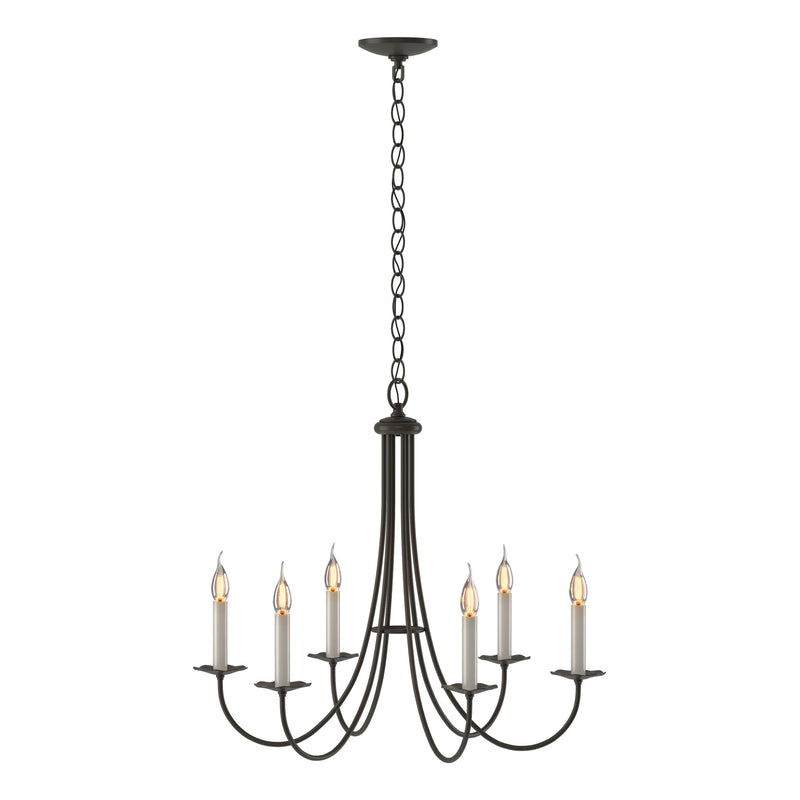 Simple Sweep 6-Light 26" Chandelier in Dark Smoke