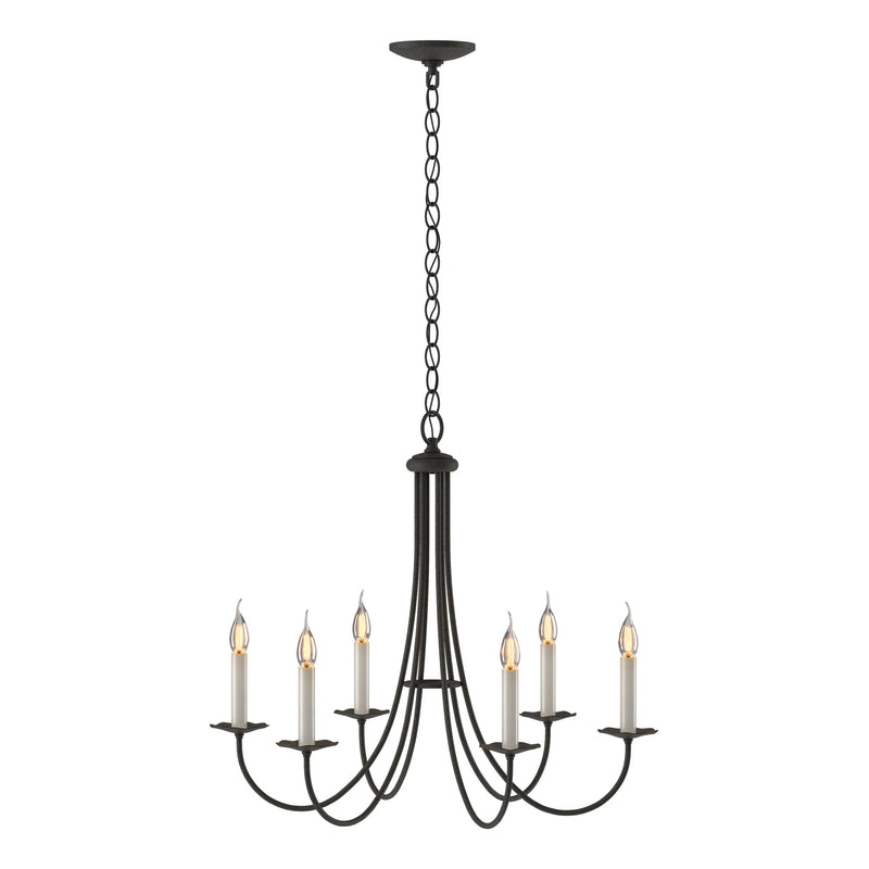 Simple Sweep 6-Light 26" Chandelier in Natural Iron