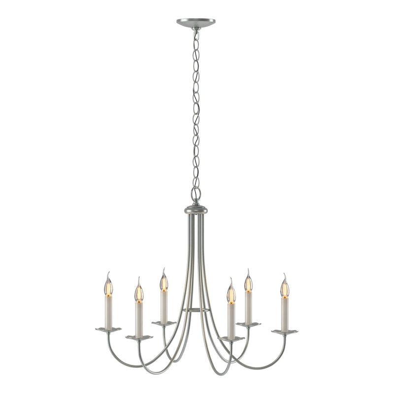 Simple Sweep 6-Light 26" Chandelier in Vintage Platinum