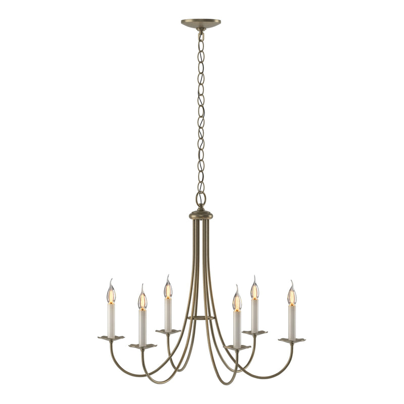 Simple Sweep 6-Light 26" Chandelier in Soft Gold