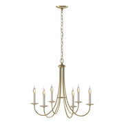 Simple Sweep 6-Light 26" Chandelier in Modern Brass