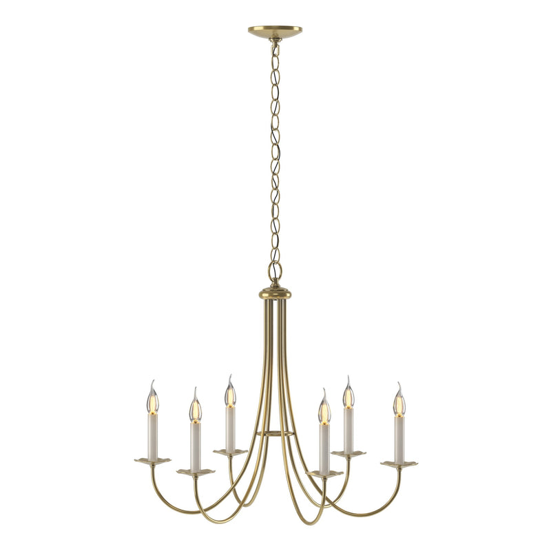 Simple Sweep 6-Light 26" Chandelier in Modern Brass