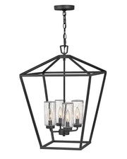 Alford Place 4-Light Outdoor Chandelier in Museum Black