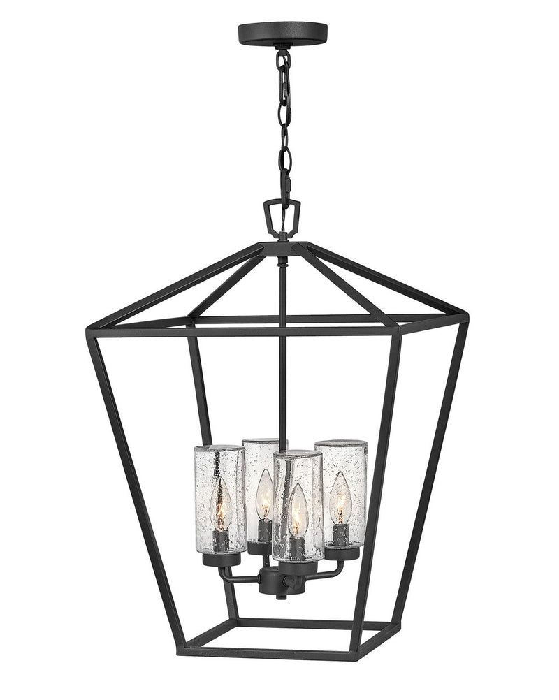 Alford Place 4-Light Outdoor Chandelier in Museum Black