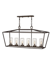 Alford Place 6-Light Linear Outdoor Chandelier in Oil Rubbed Bronze