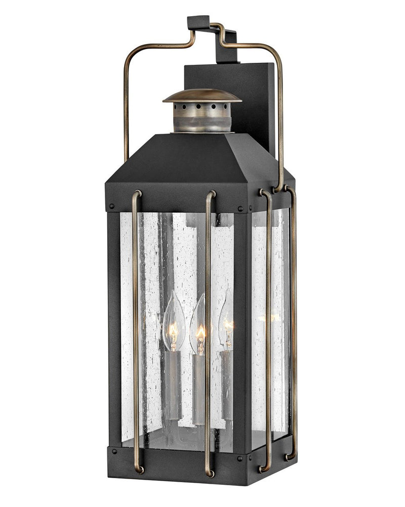 Fitzgerald 3-Light Outdoor Wall Lantern in Textured Black