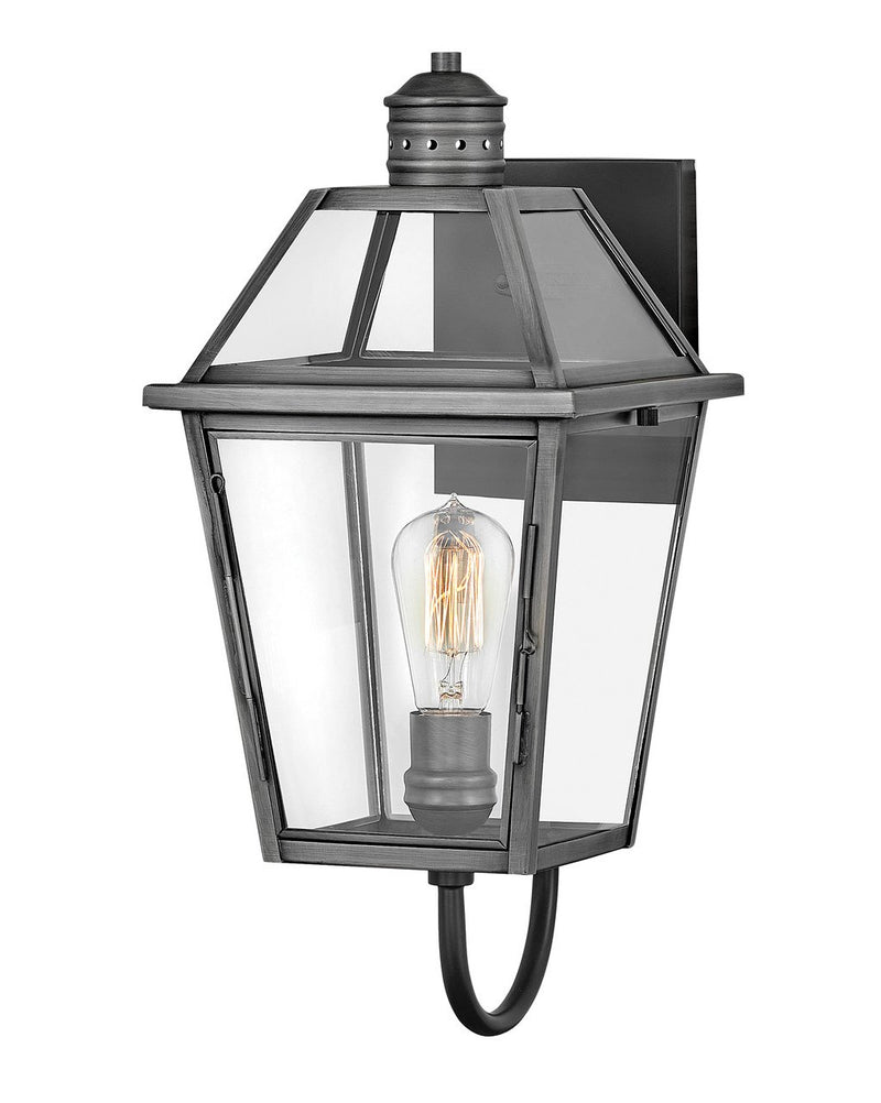 Nouvelle Small Outdoor Wall Lantern in Blackened Brass