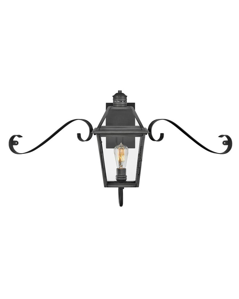 Nouvelle Small Outdoor Wall Lantern in Blackened Brass