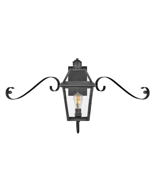 Nouvelle Small Outdoor Wall Lantern in Blackened Brass