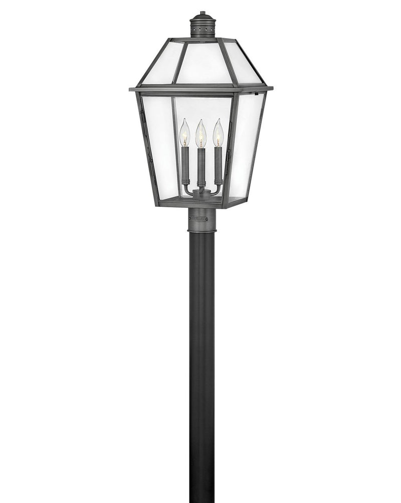 Nouvelle Outdoor Post Light in Blackened Brass
