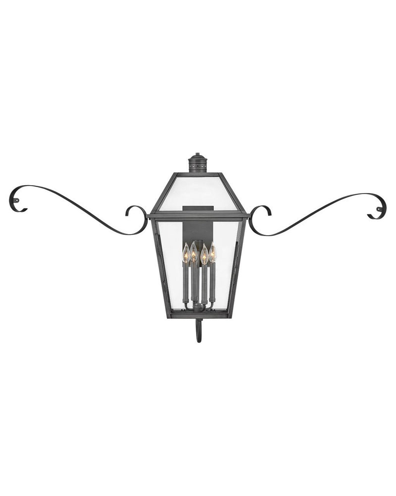 Nouvelle Extra Large 4-Light Outdoor Wall Lantern in Blackened Brass