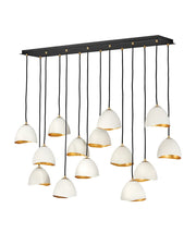 Nula 14-Light Linear Pendant in Shell White