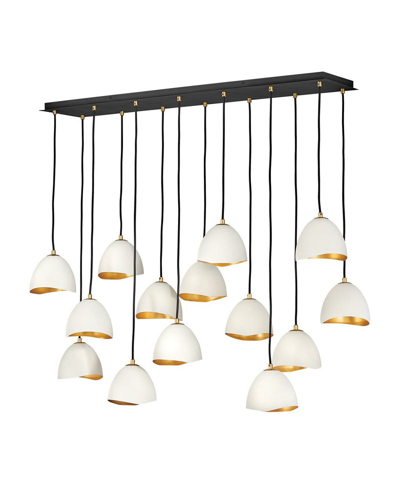 Nula 14-Light Linear Pendant in Shell White