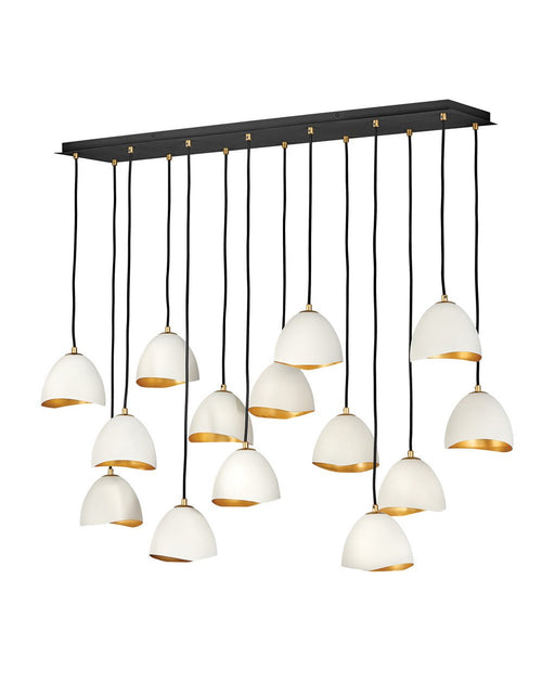 Nula 14-Light Linear Pendant in Shell White