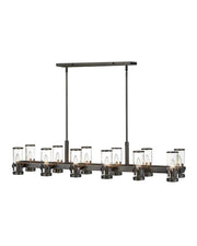Reeve 12-Light Linear Chandelier in Black Oxide