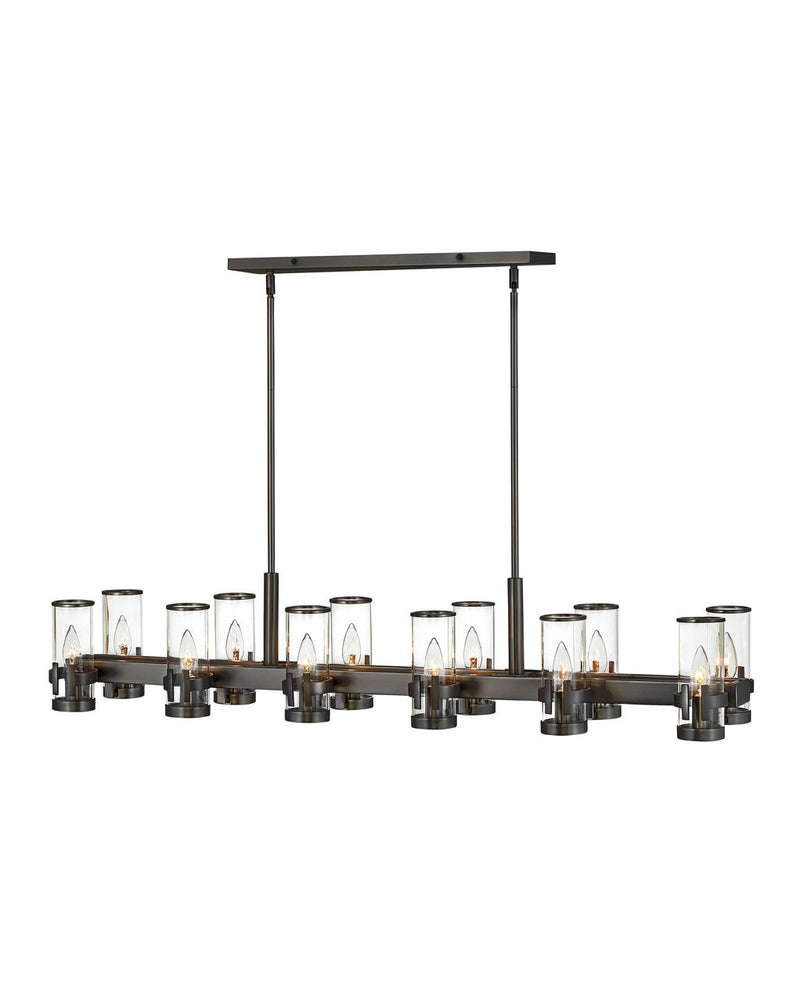 Reeve 12-Light Linear Chandelier in Black Oxide