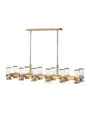 Reeve 12-Light Linear Chandelier in Heritage Brass