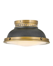 Emery 2-Light Flush Mount in Heritage Brass