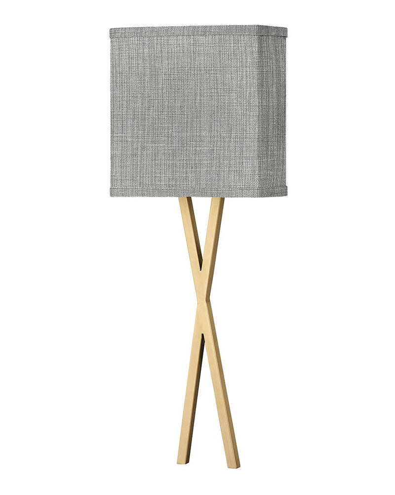 Axis Heathered Gray Wall Sconce in Heritage Brass