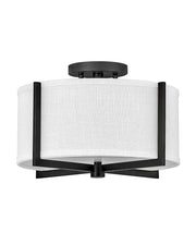 Axis Off White 2-Light Semi-Flush Mount in Black