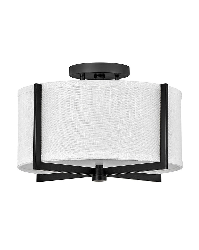 Axis Off White 2-Light Semi-Flush Mount in Black
