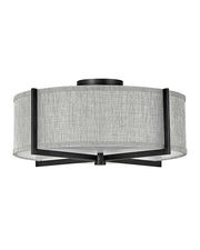 Axis Heathered Gray 3-Light Semi-Flush Mount in Black