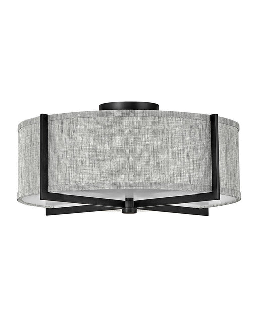Axis Heathered Gray 3-Light Semi-Flush Mount in Black