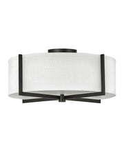 Axis Off White 3-Light Semi-Flush Mount in Black