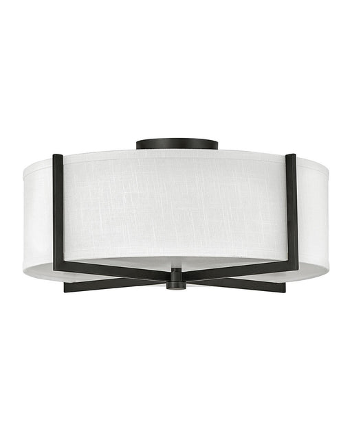 Axis Off White 3-Light Semi-Flush Mount in Black