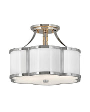 Chance 2-Light Semi-Flush Mount in Polished Nickel