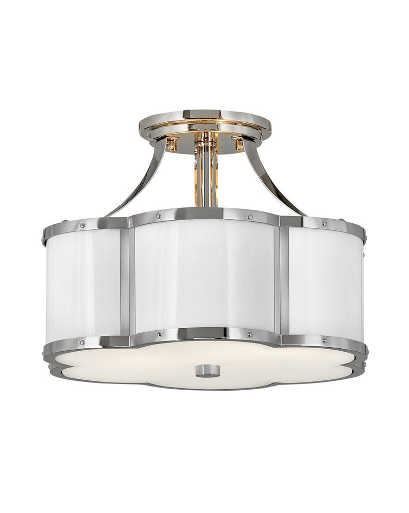 Chance 2-Light Semi-Flush Mount in Polished Nickel