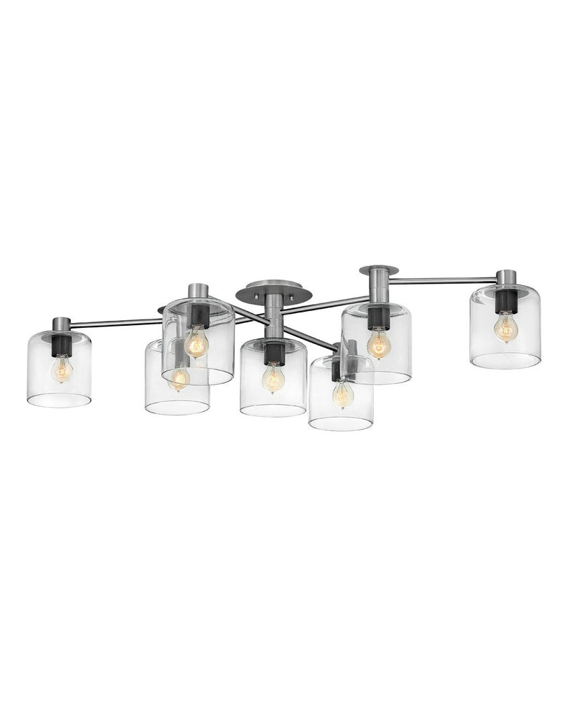 Axel 7-Light Semi-Flush Mount in Brushed Nickel