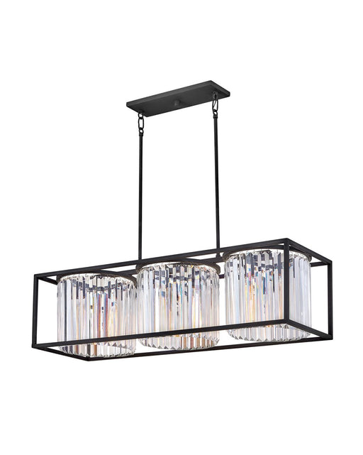 Giada 3-Light Linear Chandelier in Black