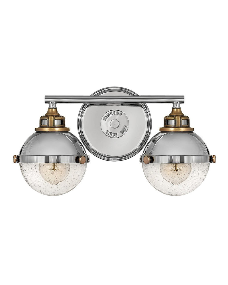 Fletcher 2-Light Bath Vanity Light in Polished Nickel