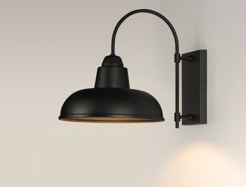 Industrial 1 Light Outdoor Wall Sconce in Black