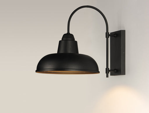 Industrial 1 Light Outdoor Wall Sconce in Black