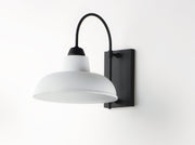 Industrial 1 Light Outdoor Wall Sconce in White / Black