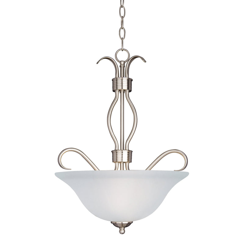 Basix 3 Light Inverted Bowl Pendant in Satin Nickel