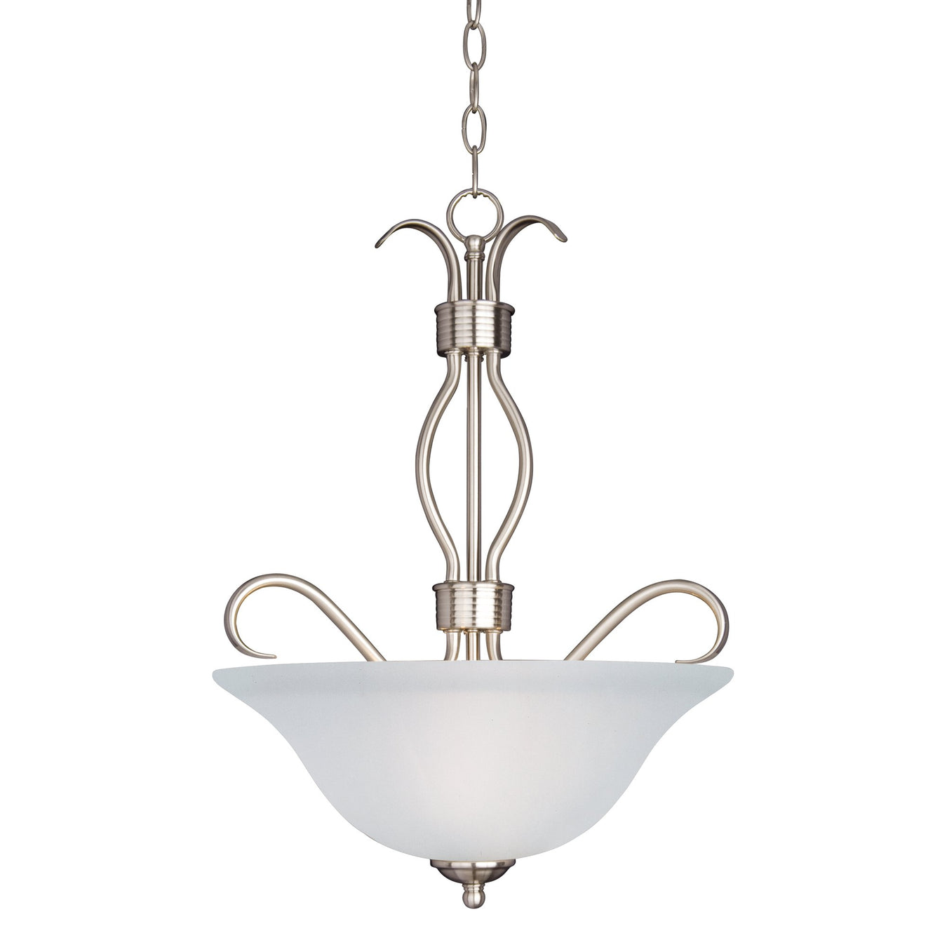 Basix 3 Light Inverted Bowl Pendant in Satin Nickel
