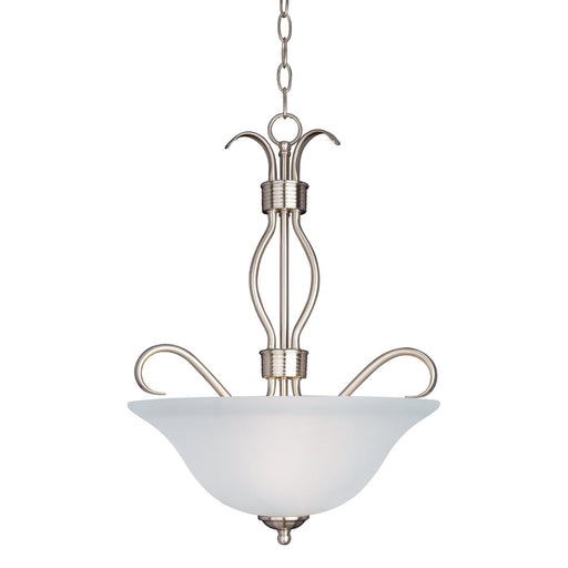 Basix 3 Light Inverted Bowl Pendant in Satin Nickel
