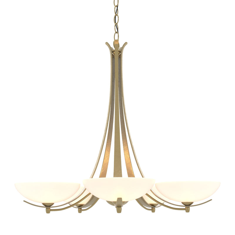 Aegis 5-Light 31.3" Chandelier in Modern Brass