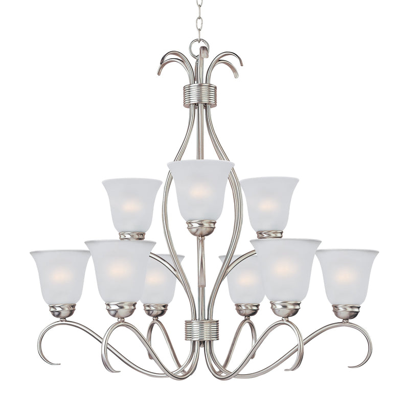 Basix 9 Light Chandelier in Satin Nickel