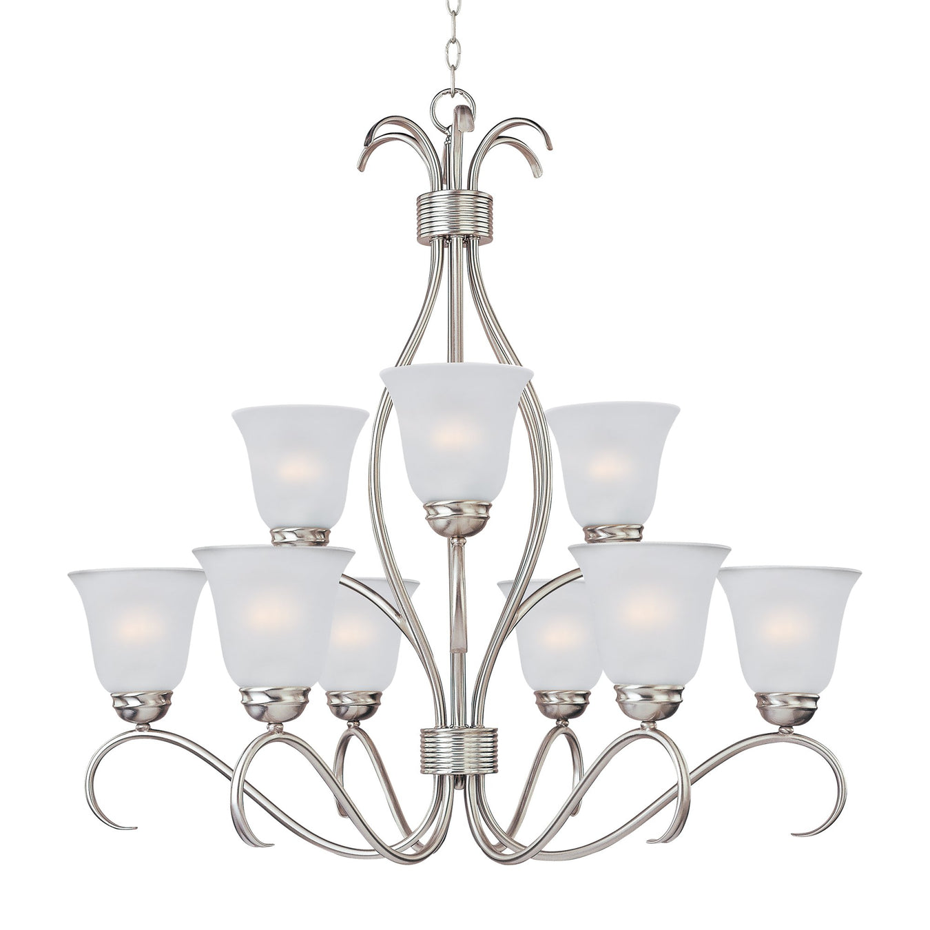 Basix 9 Light Chandelier in Satin Nickel