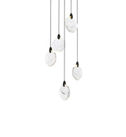 Avery 16" Round Crystal Pendant in Black And Clear