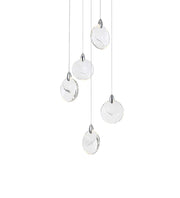 Avery 16" Round Crystal Pendant in Chrome And Clear