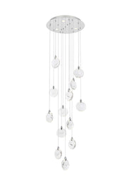 Avery 24" Round Pendant in Chrome And Clear